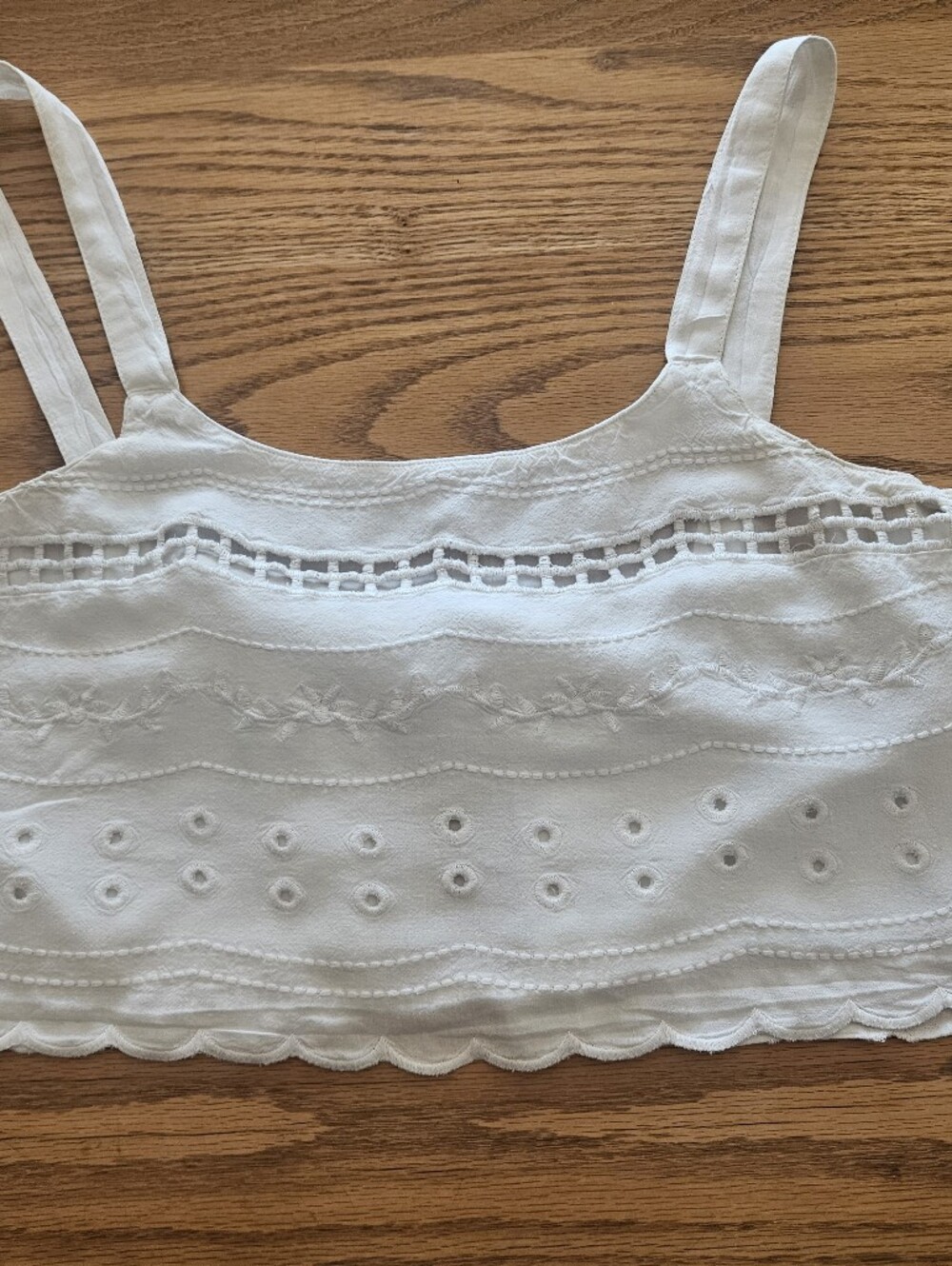 💮Los Angeles Hearts for PacSun California White Eyelet Camisole Tank Size Small
